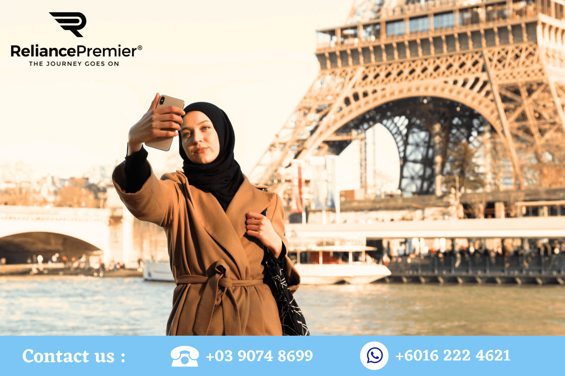Muslim tourist at Eiffel tower